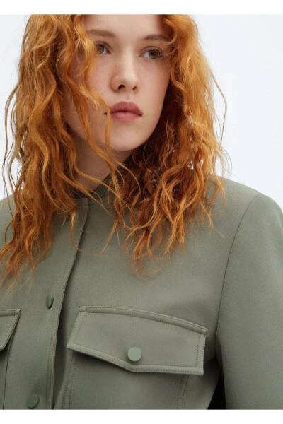 Khaki Women Jacket 57076019 - 5