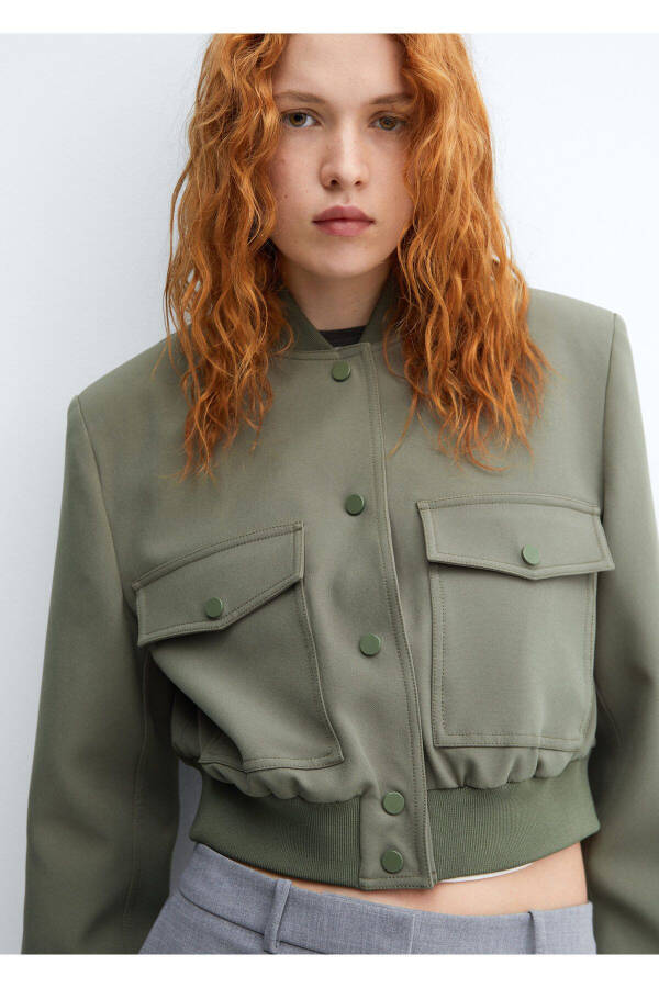 Khaki Women Jacket 57076019 - 6