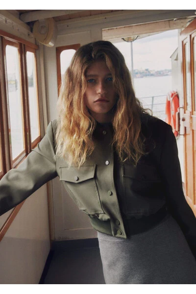 Khaki Women Jacket 57076019 - 7