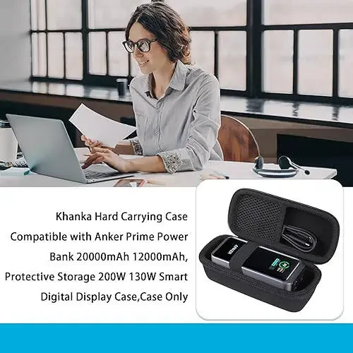 Khanka Hard Travel Case Replacement for Anker Prime Power Bank 12000mAh 130W/20000mAh,200W - 5