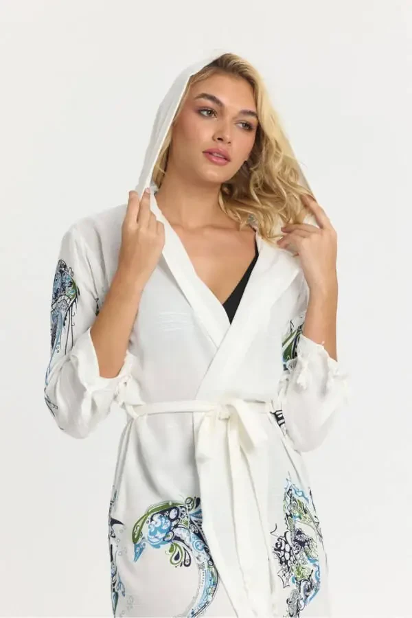 Kiana Bamboo Women's Kimono Beach Dress Patterned - 1