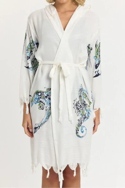 Kiana Bamboo Women's Kimono Beach Dress Patterned - MULBERRY (1)