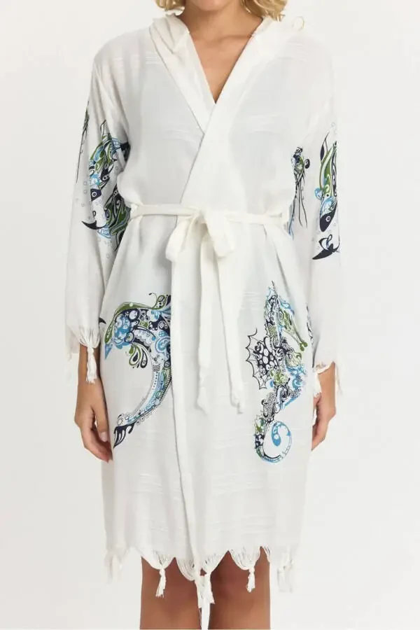 Kiana Bamboo Women's Kimono Beach Dress Patterned - 2