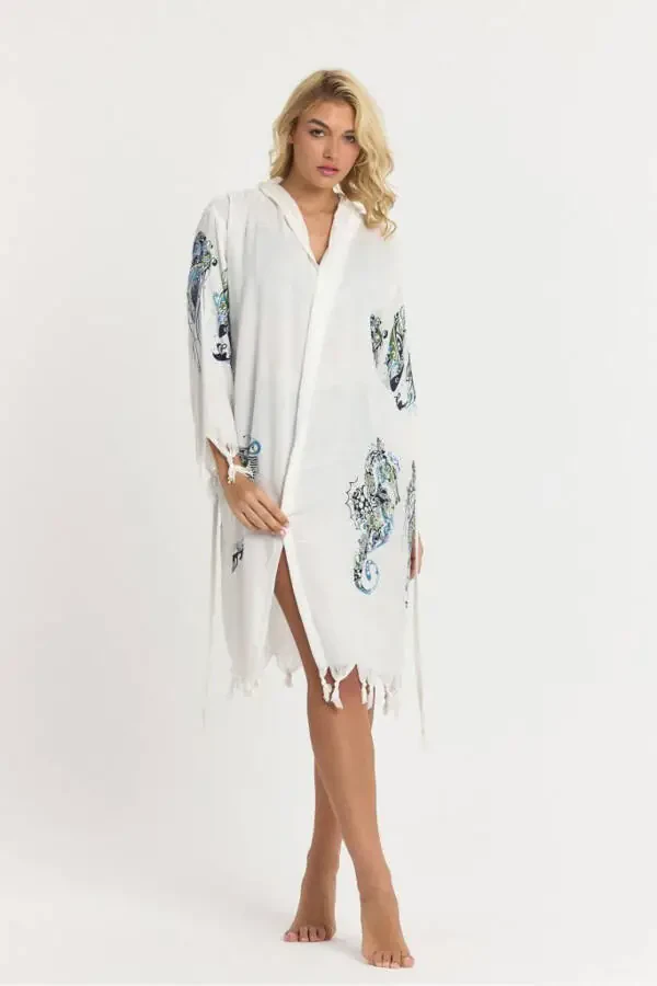 Kiana Bamboo Women's Kimono Beach Dress Patterned - 6