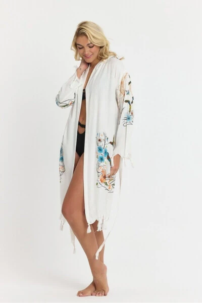 Kiana Bamboo Women's Robe Beach Dress Patterned-Bey - 3