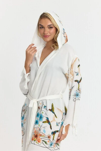 Kiana Bamboo Women's Robe Beach Dress Patterned-Bey - 5