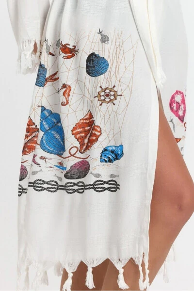 Kiana Bamboo Women's Robe Beach Dress Patterned-Pink - 4