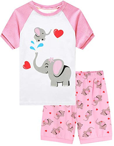 Kichik qizlar uchun qisqa yengli 100% paxtadan tikilgan pijama to'plami, dengiz malikasi uyqu kiyimlari, Unicorn pijama yozgi kiyim to'plamlari 1-7 yosh - 1