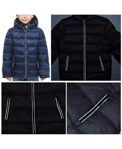 Kichik va katta yigitlarning og'ir vaznli puffer kurtasi-Geo oyma - 6