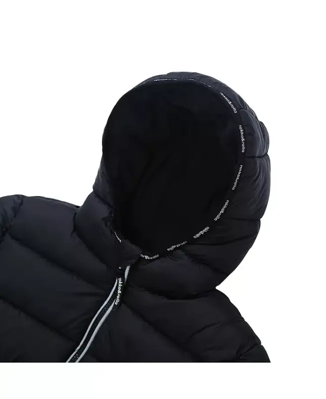 Kichik va katta yigitlarning og'ir vaznli puffer kurtka koti-qora - 3