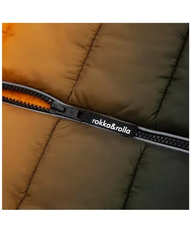 Kichik va katta yigitlarning og'ir vaznli puffer kurtka paltosi-Amber to'q sariq - 10