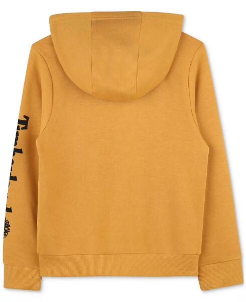 Kichkina o'g'il bolalari uchun brendli kaput ko'ylagi Little Boys Logo French Terry Zip-Up Hoodie Ochre - 2