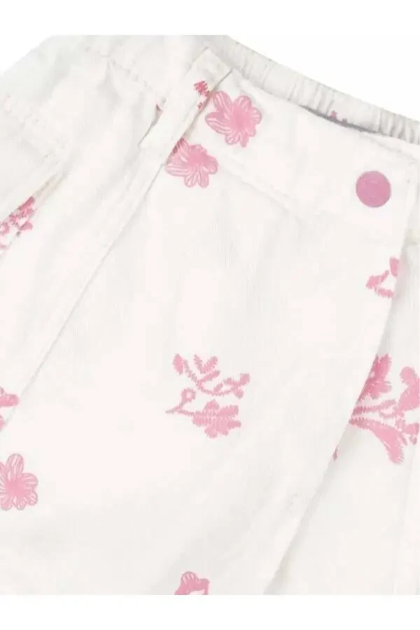 Kichkina qizlar uchun belbog'i elastik, tikilgan shortilar yubka - 4