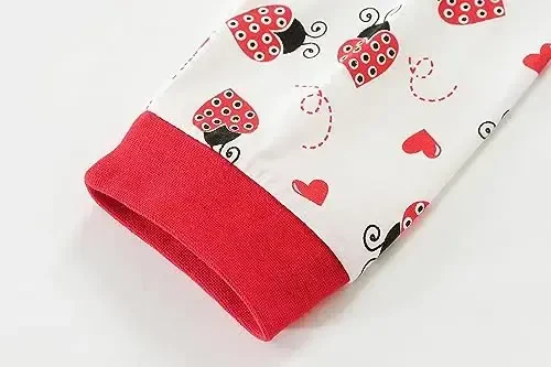 Kichkina qo'lli qizlar pijamalari dinozavr paxta Unicorn pijamalari Jammies kuz qish uzun yengli bolalar uyqu kiyimlari 2-7T o'lchamlari uchun to'plamlar - 7