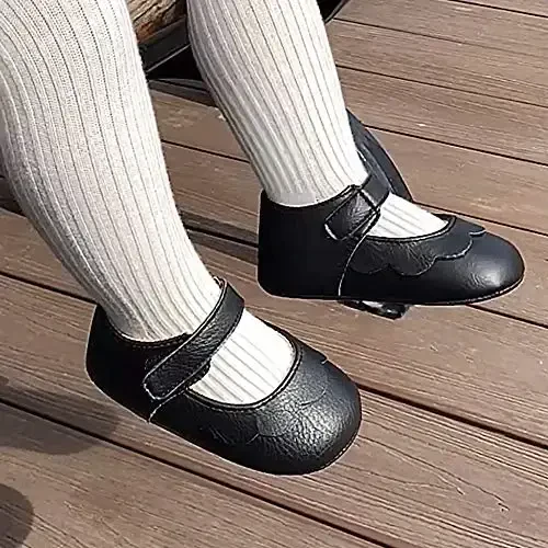 Kichkintoy qizlar Mary Jane baletkalari Sirpanishga qarshi rezina taglik Kamonli chaqaloqlar malika ko'ylak poyabzallari - 5