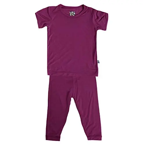 KicKee Solid Short Sleeve Pajama Set, Baby to Kid 
