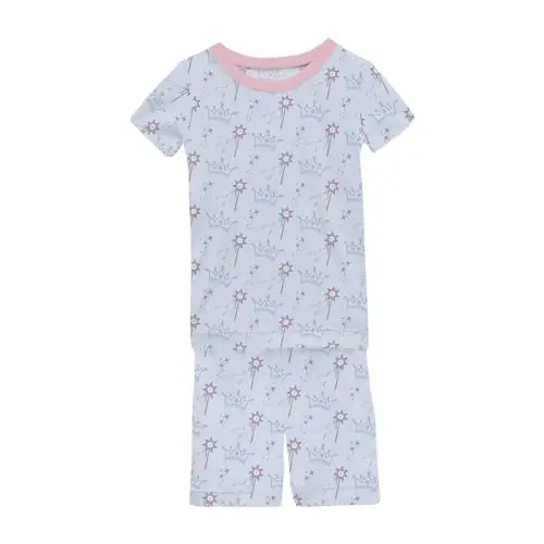 KicKee Solid Short Sleeve Pajama Set, Baby to Kid 