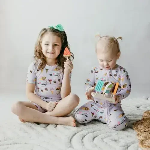 KicKee Solid Short Sleeve Pajama Set, Baby to Kid - 5