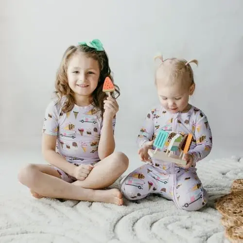 KicKee Solid Short Sleeve Pajama Set, Baby to Kid - 5