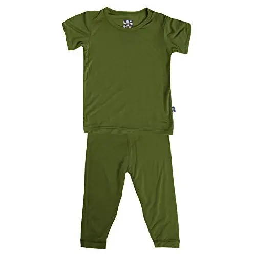 KicKee Solid Short Sleeve Pajama Set, Baby to Kid 