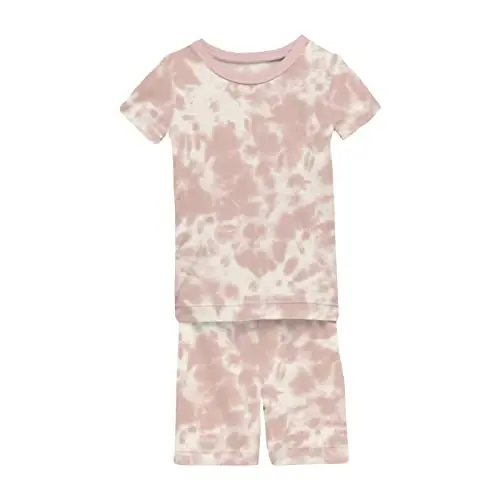 KicKee Solid Short Sleeve Pajama Set, Baby to Kid 