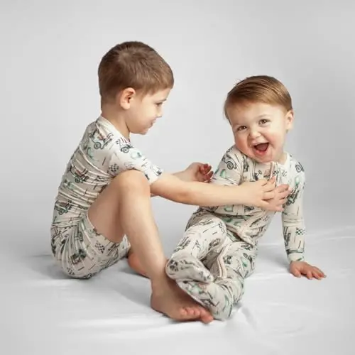 KicKee Solid Short Sleeve Pajama Set, Baby to Kid - KICKEE (1)