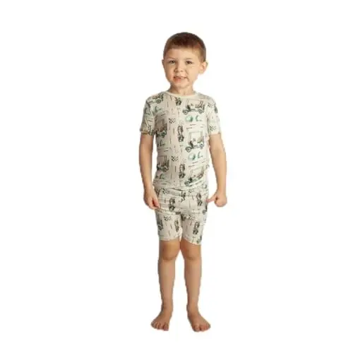 KicKee Solid Short Sleeve Pajama Set, Baby to Kid - 4