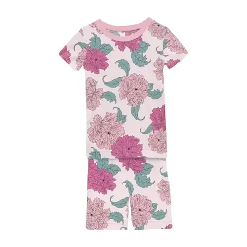KicKee Solid Short Sleeve Pajama Set, Baby to Kid 