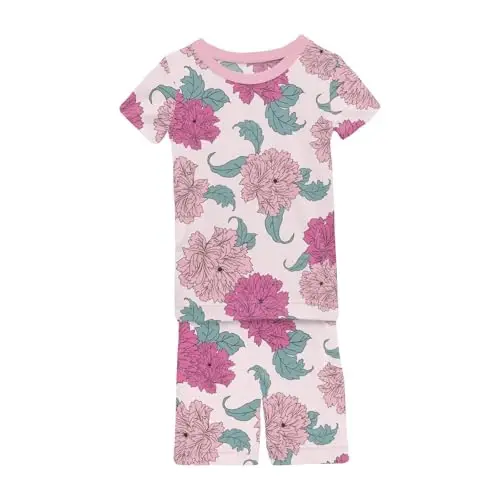 KicKee Solid Short Sleeve Pajama Set, Baby to Kid 