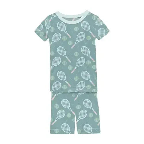 KicKee Solid Short Sleeve Pajama Set, Baby to Kid - KICKEE PANTS