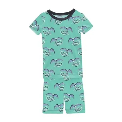 KicKee Solid Short Sleeve Pajama Set, Baby to Kid 