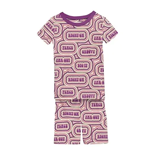 KicKee Solid Short Sleeve Pajama Set, Baby to Kid 
