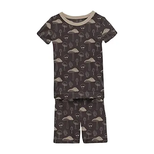 KicKee Solid Short Sleeve Pajama Set, Baby to Kid 