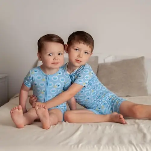 KicKee Solid Short Sleeve Pajama Set, Baby to Kid - 3