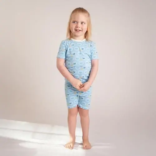 KicKee Solid Short Sleeve Pajama Set, Baby to Kid - 4