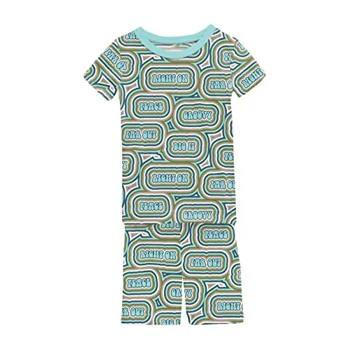 KicKee Solid Short Sleeve Pajama Set, Baby to Kid - 1