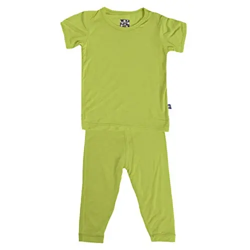 KicKee Solid Short Sleeve Pajama Set, Baby to Kid 