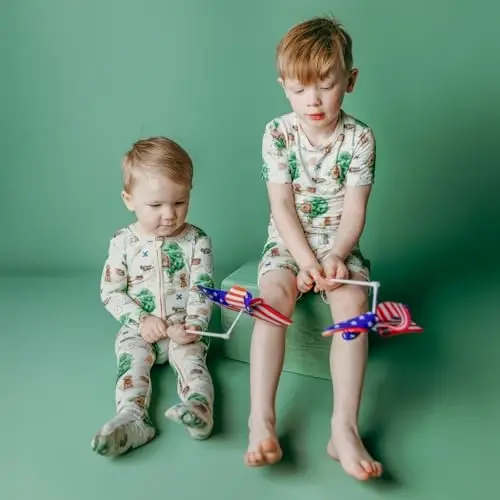 KicKee Solid Short Sleeve Pajama Set, Baby to Kid - 4