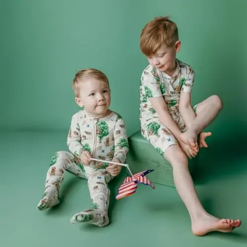 KicKee Solid Short Sleeve Pajama Set, Baby to Kid - 5