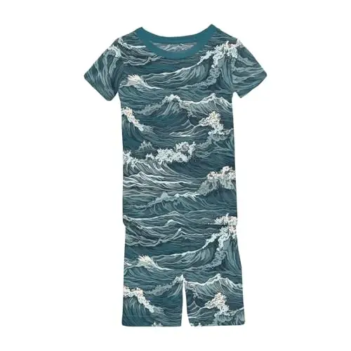 KicKee Solid Short Sleeve Pajama Set, Baby to Kid - 1