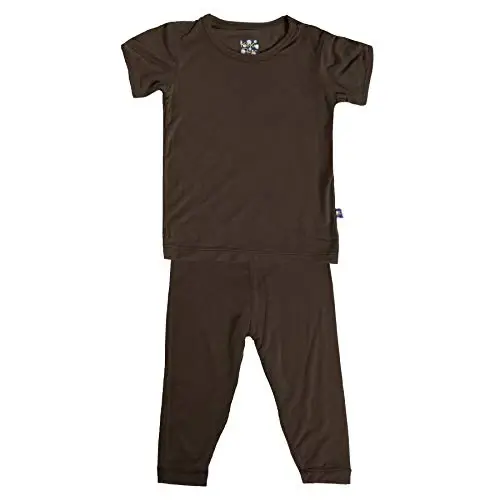 KicKee Solid Short Sleeve Pajama Set, Baby to Kid - 1