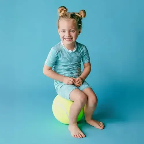 KicKee Solid Short Sleeve Pajama Set, Baby to Kid - 5