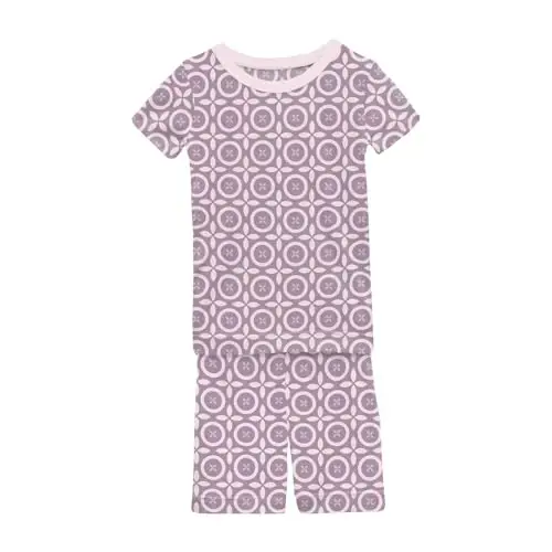 KicKee Solid Short Sleeve Pajama Set, Baby to Kid 