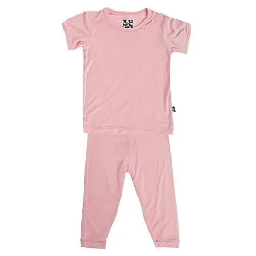 KicKee Solid Short Sleeve Pajama Set, Baby to Kid 