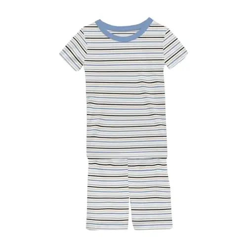 KicKee Solid Short Sleeve Pajama Set, Baby to Kid 