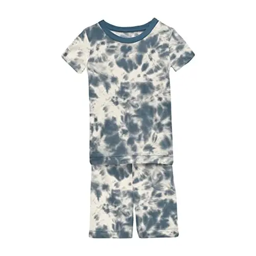 KicKee Solid Short Sleeve Pajama Set, Baby to Kid 