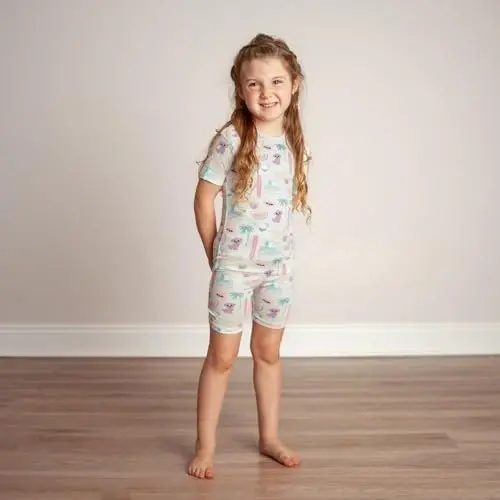 KicKee Solid Short Sleeve Pajama Set, Baby to Kid - 3