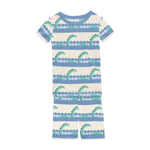 KicKee Solid Short Sleeve Pajama Set, Baby to Kid - 1