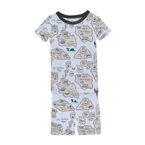 KicKee Solid Short Sleeve Pajama Set, Baby to Kid - 1