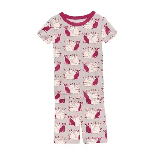 KicKee Solid Short Sleeve Pajama Set, Baby to Kid 